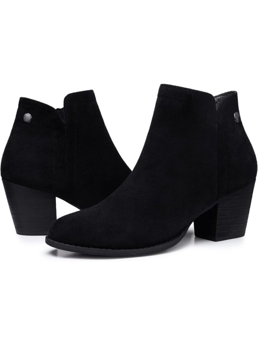 Stylish Chunky Low Heel Ankle Boots for Women - Almond Toe Booties, Versatile